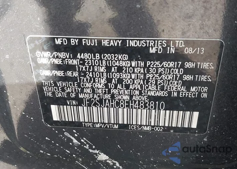 2014 Subaru Forester 2.5I Limited z USA, uszkodzony, nr VIN JF2SJAHC8EH483810